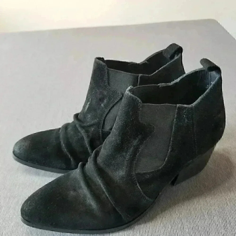 💥   by Matisse Remmie Black Suede Ankle Slip on Bootie Boots  7.5